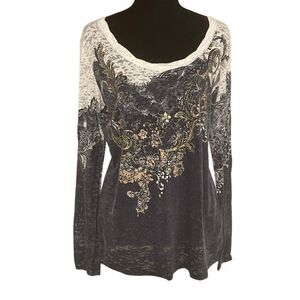 Miss Me Ladie’s L/S Scoop Top/Blouse/Top